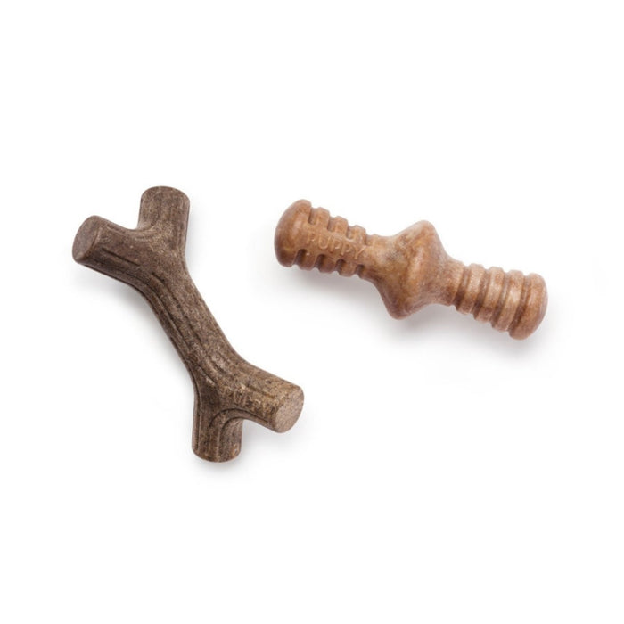 Benebone Puppy Pack Stick & Zaggler Dog Chew Toy Maplewood & Bacon, 1ea/XS|2 pk - Petsplace.store