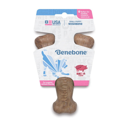 Benebone Puppy Wishbone Dog Chew Toy Bacon, 1ea/SM - Petsplace.store