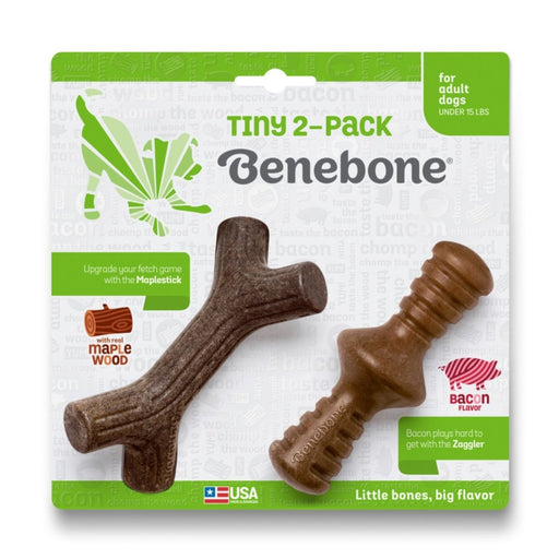 Benebone Stick & Zaggler Dog Chew Toy Maple & Bacon, 1ea/XS, 2 pk - Petsplace.store