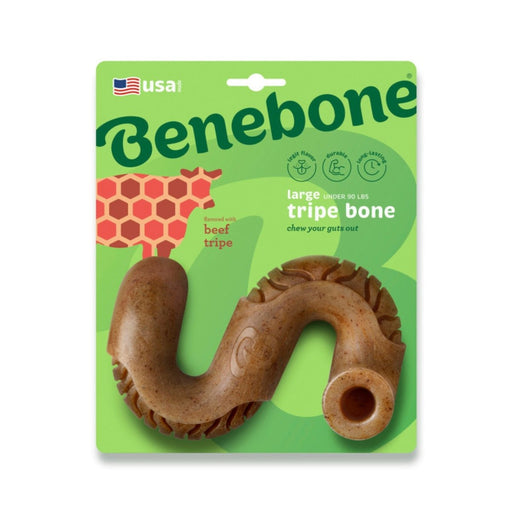 Benebone Tripe Bone Durable Dog Chew Toy Beef Tripe, 1ea/LG - Petsplace.store