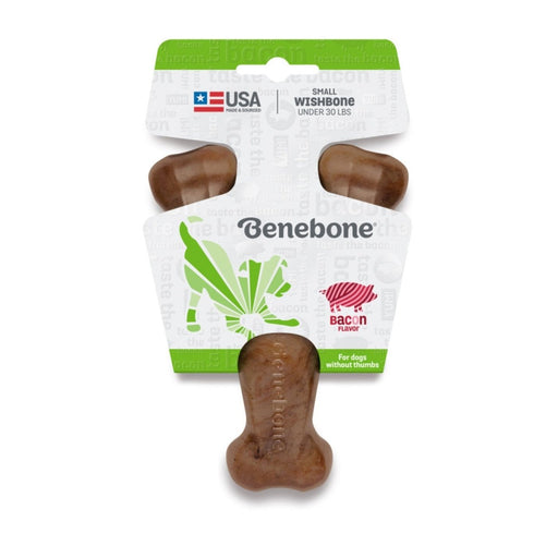 Benebone Wishbone Durable Dog Chew Toy Bacon, 1ea/SM - Petsplace.store