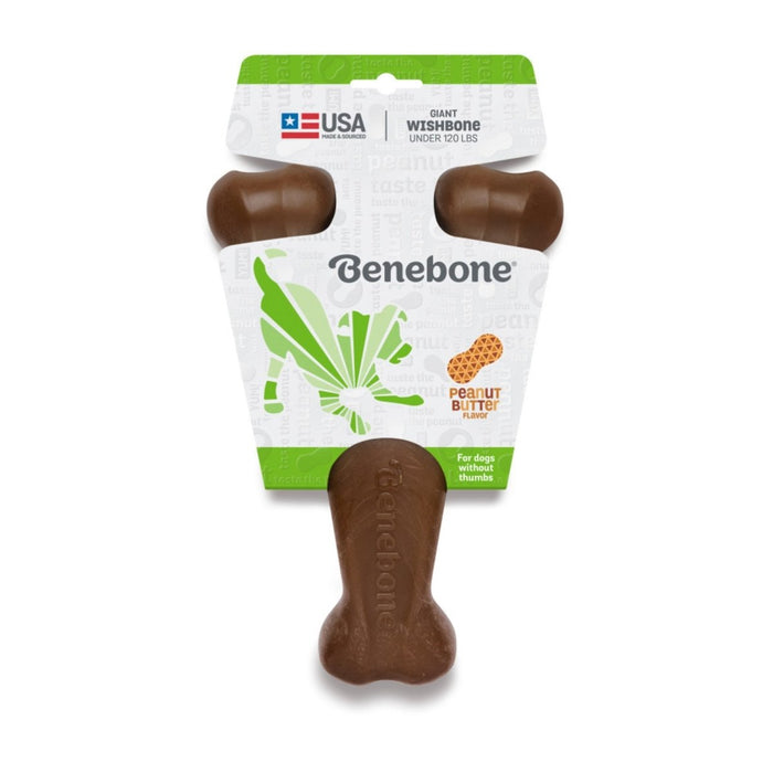 Benebone Wishbone Durable Dog Chew Toy Peanut Butter, 1ea/Giant - Petsplace.store