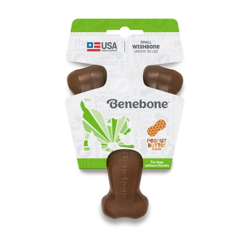 Benebone Wishbone Durable Dog Chew Toy Peanut Butter, 1ea/SM - Petsplace.store