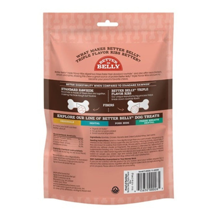 Better Belly Triple Flavor Ribs Chicken/Sirloin/Lamb 10 count - Petsplace.store