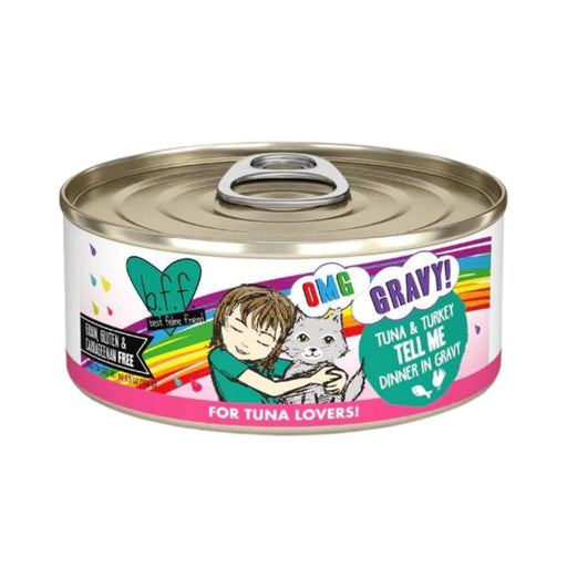 BFF Cat Omg Tuna and Turkey Tell Me Dinner in Gravy 5.5oz. (Case of 8) - Petsplace.store