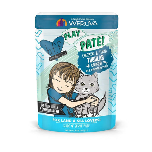 BFF Cat Play Chicken and Tuna Tubular Dinner 3oz. Pouch (Case of 12) - Petsplace.store