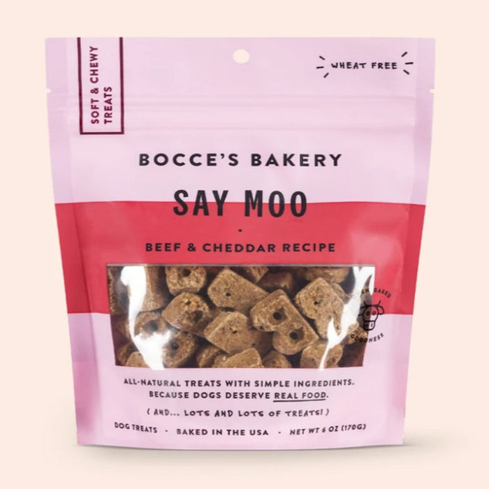 Bocces Bakery Dog Soft And Chewy Say Moooo 6oz. - Petsplace.store