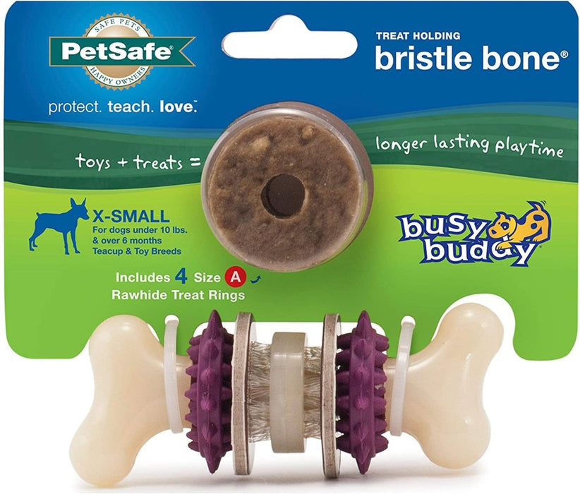 Busy Buddy Bristle Bone Chew Toy Multi - Color 1ea/XS - Petsplace.store