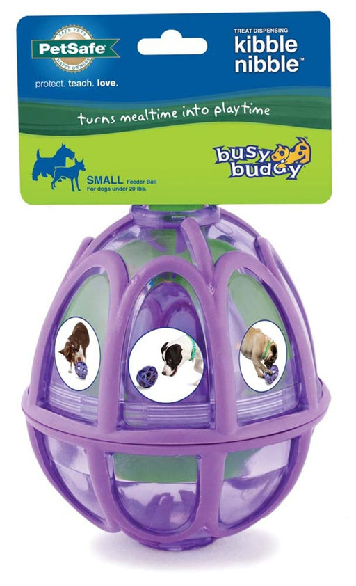 Busy Buddy Dog Toy Kibble Nibble Feeder Ball Purple 1ea/SM - Petsplace.store