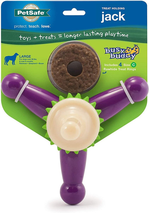 Busy Buddy Jack Dog Toy Purple/White 1ea/SM - Petsplace.store