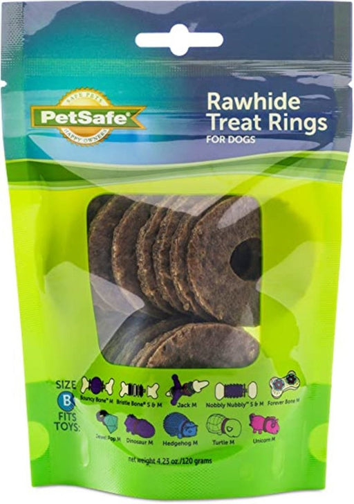 Busy Buddy Natural Rawhide Rings Peanut Butter 1ea/MD, Size B - Petsplace.store