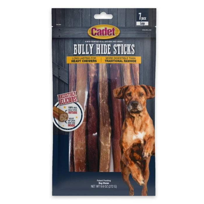 Cadet Bully Hide Sticks All - Natural Dog Chews Large Stick, 1ea/7 ct - Petsplace.store