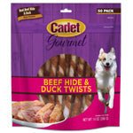 Cadet Gourmet Beef Hide & Duck Dog Twist Sticks Beef Hide & Duck 1ea/5 In. (50 ct) - Petsplace.store