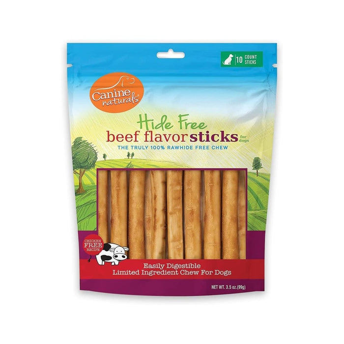 Canine Natural Hide Free 5" Beef Stick 10Pk - Petsplace.store