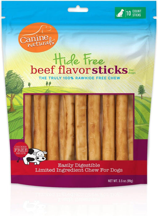 Canine Natural Hide Free 5" Beef Stick 10Pk - Petsplace.store