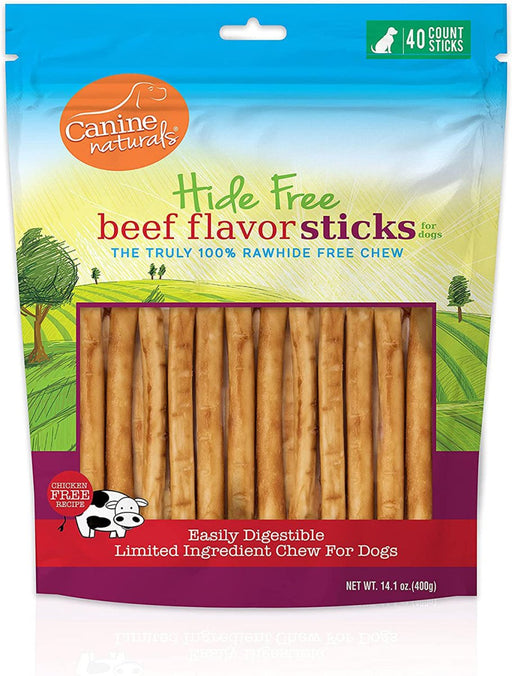 Canine Natural Hide Free 5" Beef Stick 40Pk - Petsplace.store