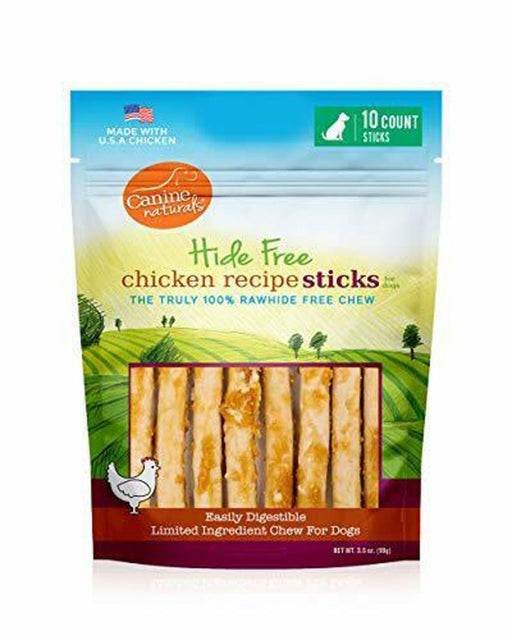 Canine Natural Hide Free 5" Chicken Stick 10Pk - Petsplace.store