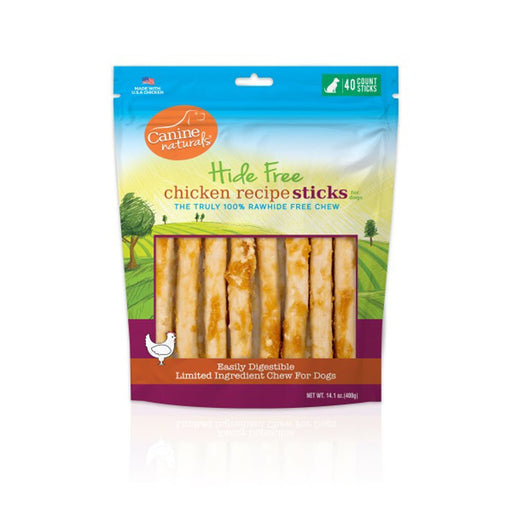 Canine Natural Hide Free 5" Chicken Stick 40Pk - Petsplace.store