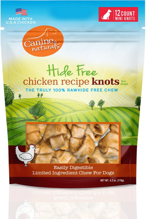 Canine Natural Hide Free Chicken Mini Knot 12Pk - Petsplace.store