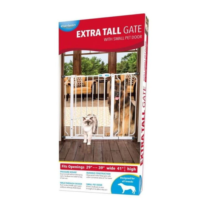 Carlson Expandable Extra Tall Walk - Thru Pet Gate White 29 - 36.5 X 36in. - Petsplace.store