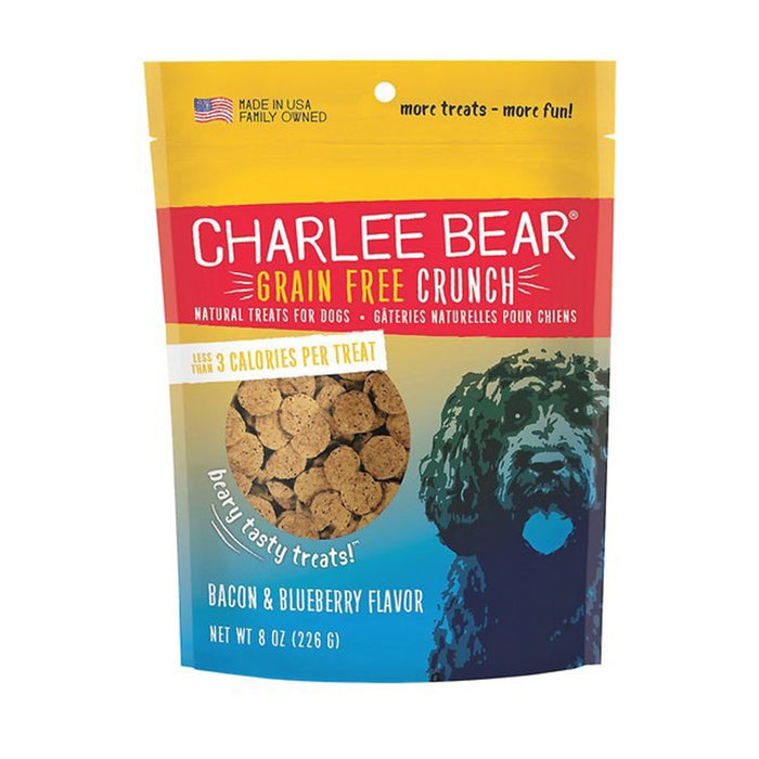 Charlee Bear Dog Crunch Grain Free Bacon And Blueberry 8oz. - Petsplace.store