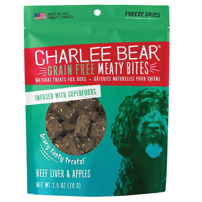 Charlee Bear Dog Meaty Bites Beef And Apple 2.5oz. - Petsplace.store