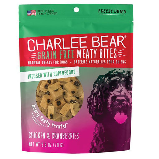 Charlee Bear Dog Meaty Bites Chicken & Cranberry 2.5oz. - Petsplace.store