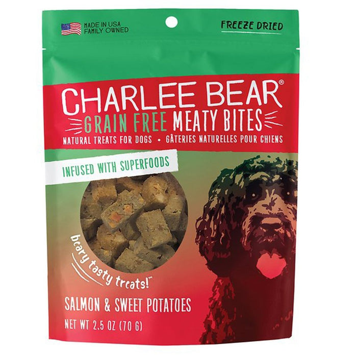 Charlee Bear Dog Meaty Bites Salmon & Sweet Potato 2.5oz. - Petsplace.store