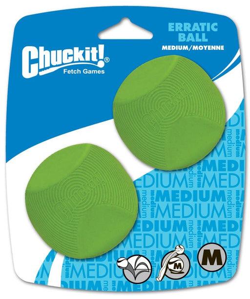 Chuckit! Erratic Dog Toy Ball Green 1ea/2 pk, MD - Petsplace.store