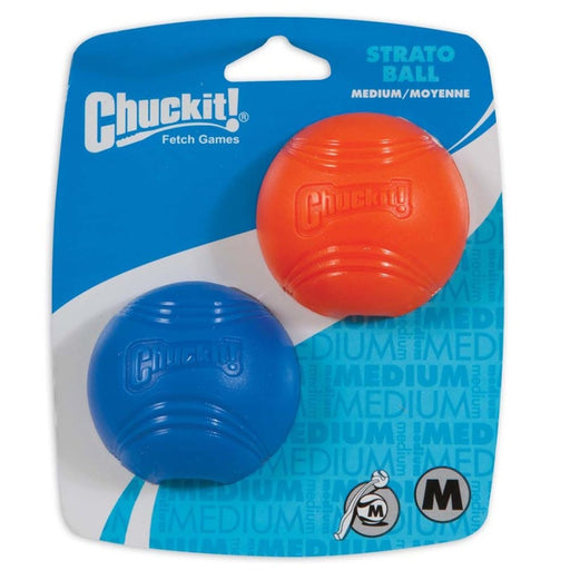 Chuckit! Strato Ball Dog Toy Blue/Orange 1ea/2 pk, MD - Petsplace.store