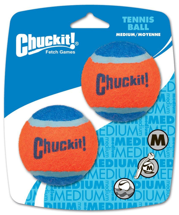 Chuckit! Tennis Ball Dog Toy Shrink Sleeve Blue/Orange 1ea/MD, 2 pk - Petsplace.store