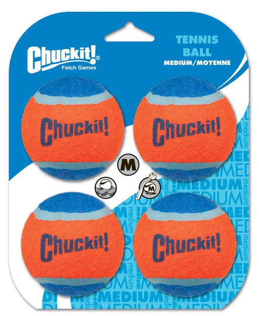 Chuckit! Tennis Ball Dog Toy Shrink Sleeve Blue/Orange 1ea/MD, 4 pk - Petsplace.store