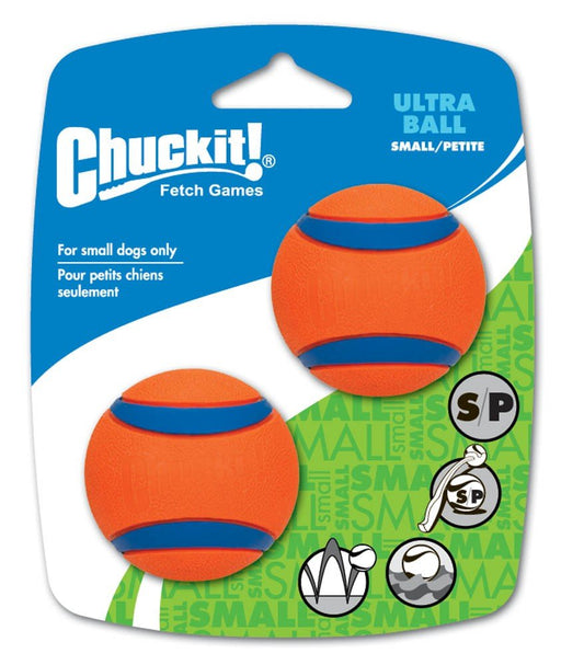 Chuckit! Ultra Ball Dog Toy Blue/Orange 1ea/2 pk, SM - Petsplace.store