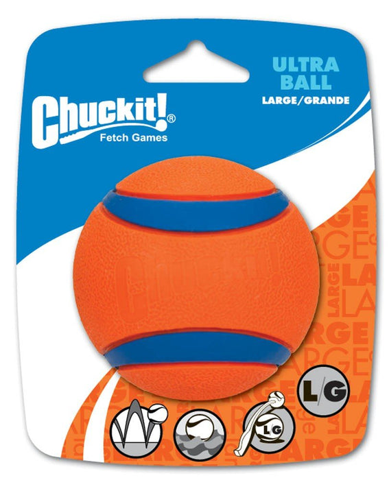 Chuckit! Ultra Ball Dog Toy Blue/Orange 1ea/LG - Petsplace.store