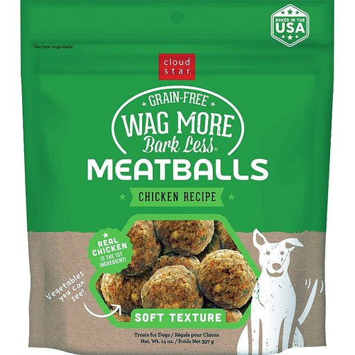 Cloud Star Wagmore Dog Meatball Grain Free Chicken 14Oz - Petsplace.store