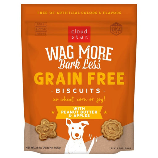 Cloudstar WAG MORE DOG GRAIN FREE PEANUT BUTTER and APPLES 2.5LB - Petsplace.store