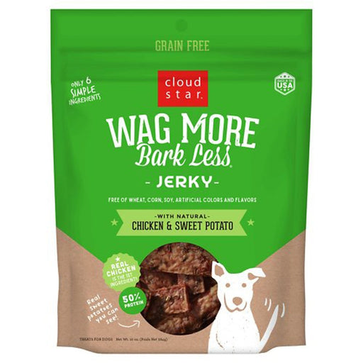 Cloudstar WAGMORE DOG JERKY GRAIN FREE CHICKEN SWEET POTATO 10OZ - Petsplace.store