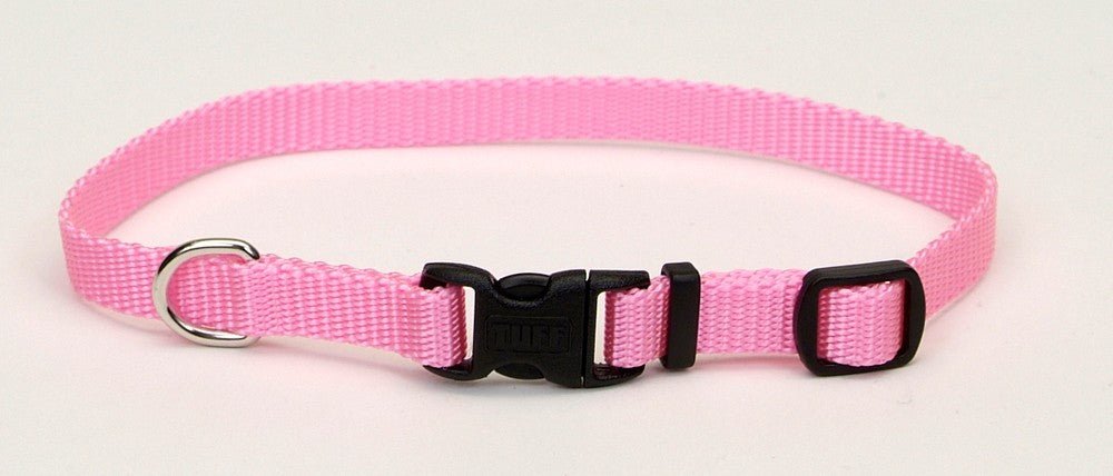 Coastal Adjustable Nylon Dog Collar with Plastic Buckle Bright Pink 1ea/3/8 In X 8 - 12 in - Petsplace.store