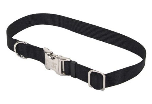 Coastal Adjustable Nylon Dog Collar with Titan Metal Buckle Black 1ea/1 In X 18 - 26 in - Petsplace.store