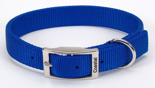 Coastal Double - Ply Nylon Dog Collar Blue 1ea/1 In X 20 in - Petsplace.store