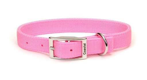 Coastal Double - Ply Nylon Dog Collar Pink Bright 1ea/1 In X 20 in - Petsplace.store