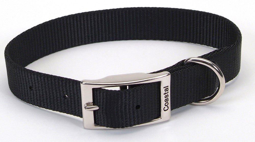 Coastal Single - Ply Nylon Dog Collar Black 1ea/1 In X 18 in - Petsplace.store