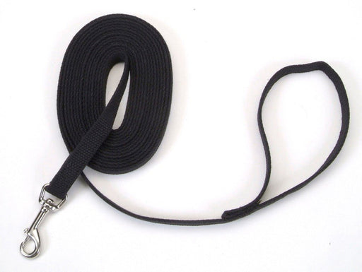 Coastal Train Right! Cotton Web Training Leash Black 5/8X30Ft - Petsplace.store