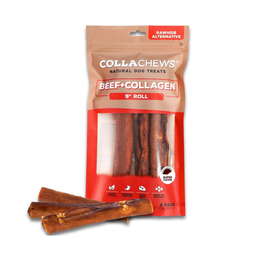 Collachews Collagen Roll Beef 9" 3Pk - Petsplace.store