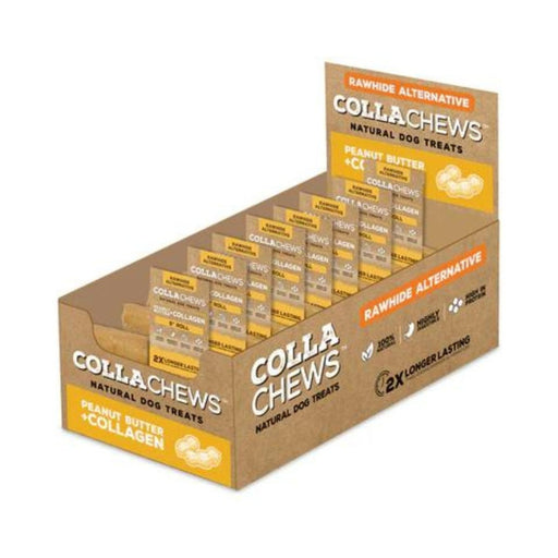 Collachews Collagen Roll PDQ Display Peanut Butter 6in. 30 Count - Petsplace.store