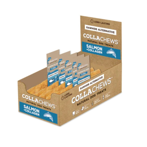 Collachews Collagen Roll PDQ Display Salmon 9in. 20 Count - Petsplace.store