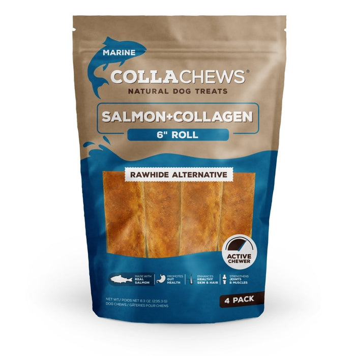 Collachews Collagen Roll Salmon 6in. 4Pk - Petsplace.store