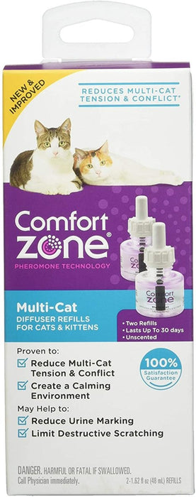 Comfort Zone Multicat Calming Diffuser Refill, 48 ml - 2 Pack, 60 Day Use 1ea/2 pk - Petsplace.store