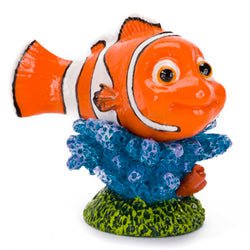 Disney Nemo On Coral Aquarium Statue Blue, Green, Orange 1ea/Mini - Petsplace.store