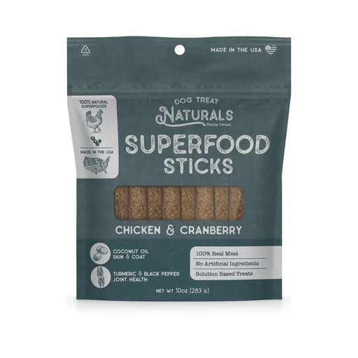 Dog Treat Naturals Dog Superfood Sticks Chicken & Cranberry 10Oz - Petsplace.store